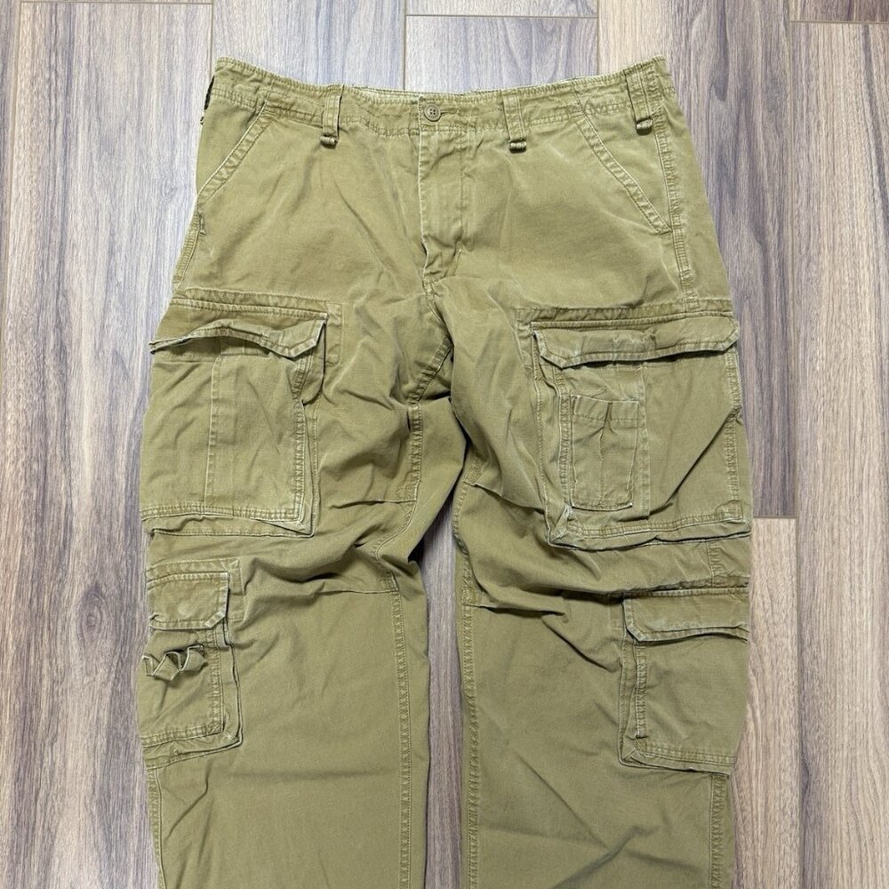 Vintage Eddie Bauer Cargo Pants Mens 38x34 Brown Canvas Y2K Military Baggy Skate